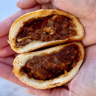 Kolache Shoppe Toasted Walnut Smoked Brisket Chili Kolache