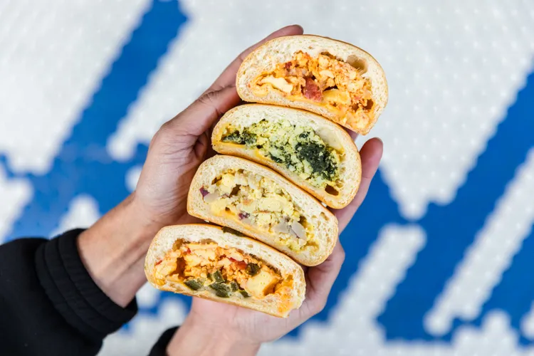 Four different kinds of savory kolaches