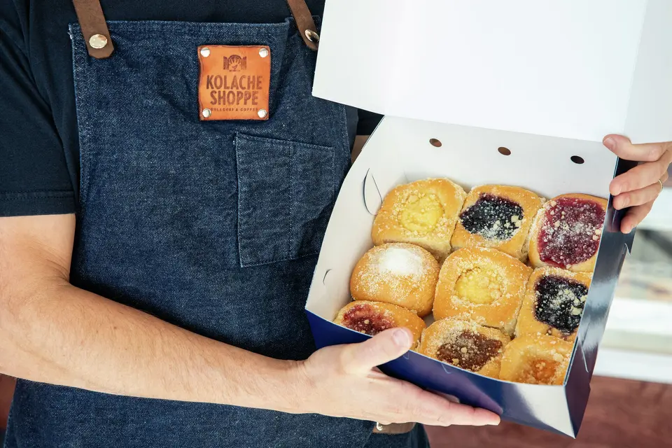 A box of kolaches at Kolache Shoppe