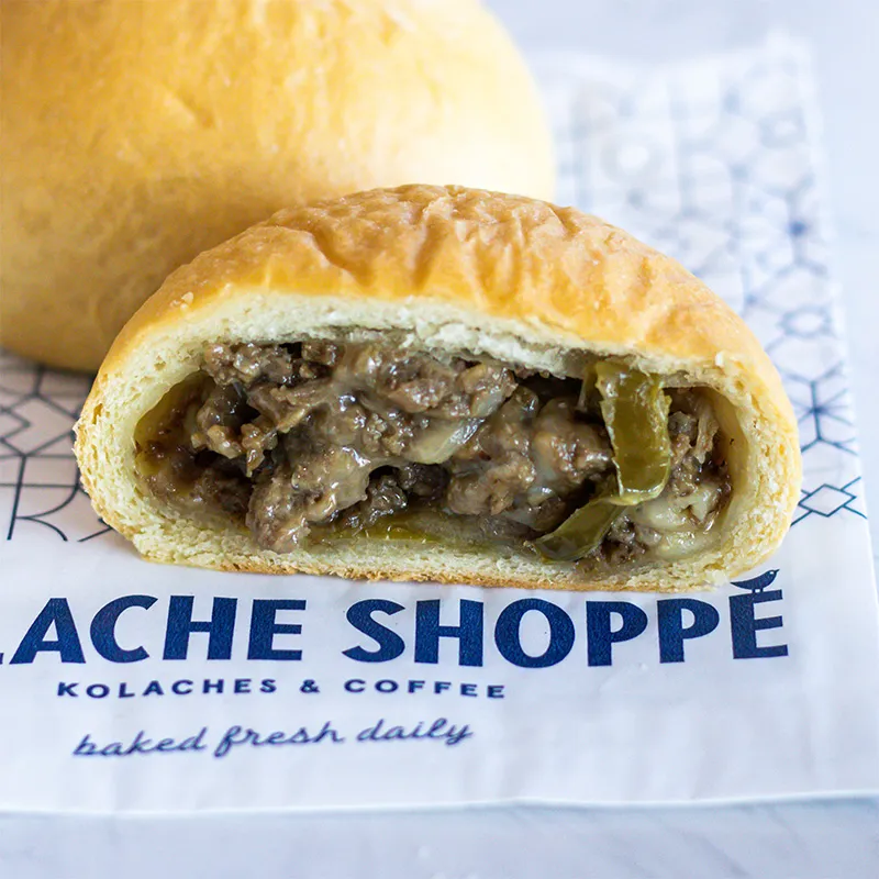 Kolache Shoppe Philly Cheesesteak Kolache